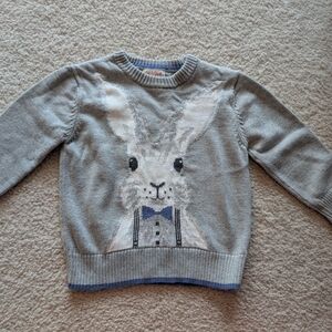 Gray Sweater with Rabbit Design